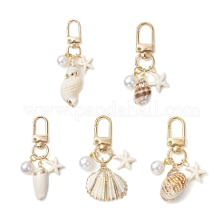 Подвеска в виде спиральной ракушки и синтетической бирюзы в виде морской звезды&nbsp;HJEW-JM03171