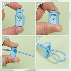 40 шт. 4-х цветные пластиковые пружинные шнуровые замки&nbsp;KY-PH0002-33B