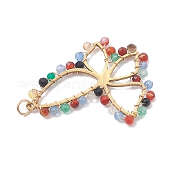 Граненые подвески из натурального многоцветного агата&nbsp;PALLOY-JF02564-01