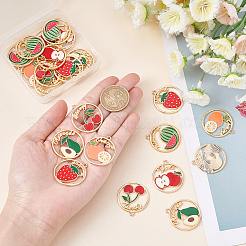 Подвески из сплава эмали 24шт 6 стиля&nbsp;ENAM-NB0001-76-NR