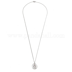 Ожерелья с подвеской из латуни с микропаве и кубическим цирконием&nbsp;NJEW-M211-03B-P