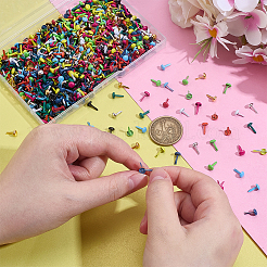 1200 шт. 12-х цветные плоские круглые железные гвозди&nbsp;FIND-PH0027-44