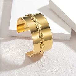 Браслеты-манжеты из нержавеющей стали 304&nbsp;BJEW-M082-05G