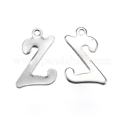 Breloques en forme de lettre en acier inoxydable 304 résistant au ternissement&nbsp;STAS-F039-01Z-P