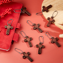 70 шт. подвесные украшения в виде креста из дерева&nbsp;HJEW-FH00123