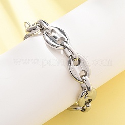 Bracelets en acier inoxydable 304 à maillons en forme de grains de café pour femmes et hommes&nbsp;LS-BJEW-F529-10B-P