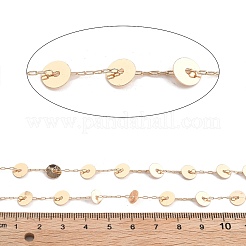 Латунные плоские круглые цепочки из скрепок ручной работы&nbsp;CHC-L051-09KCG