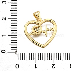 Pendentifs avec zircon cubiques à micro-pavés en laiton&nbsp;KK-K401-06A-G