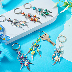 7шт брелок из синтетической бирюзы и сплава&nbsp;KEYC-TAC00042