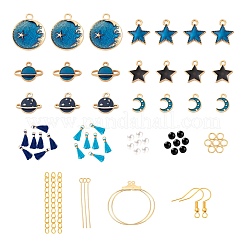 DIY kits de fabricación de pendientes colgantes con tema de cielo estrellado&nbsp;DIY-FS0001-49