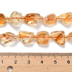 Нити из нагретых натуральных цитриновых бусин&nbsp;G-L634-A02-02