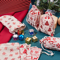 20 sac en tissu de coton à thème de Noël&nbsp;ABAG-TA0002-04B