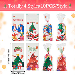 40 Stück 4 Stile Weihnachtsthema OPP selbstklebende Keks- und Snack-Verpackungsbeutel&nbsp;CON-TAC0010-90A