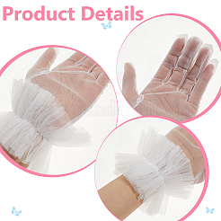 Guantes de encaje de poliéster para novia&nbsp;AJEW-WH0609-862B