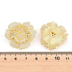 Valentinstag-Ohrstecker aus Messing mit Mikropavé-Fassung und klaren Zirkonia.&nbsp;EJEW-T051-02G