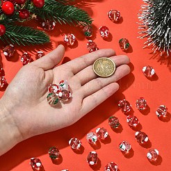 Рождественские прозрачные стеклянные эмалевые бусины&nbsp;GLAA-YW0005-06A-01