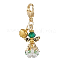 Decorazioni pendenti in lega e perline di vetro a forma di angelo&nbsp;HJEW-MZ00193-04