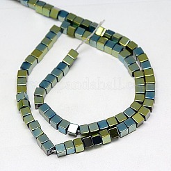 Electroplate non magnetici ematite sintetico fili di perline&nbsp;G-J170A-3x3mm-05