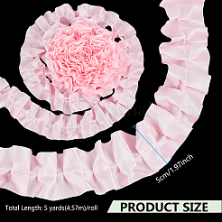 5 ярд полиэстеровой кружевной ленты с оборками&nbsp;OCOR-WH0091-76B