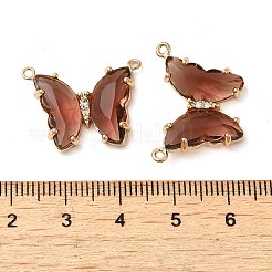 Ciondoli per connettori in vetro sfaccettato con pavé in ottone&nbsp;FIND-Z020-03I