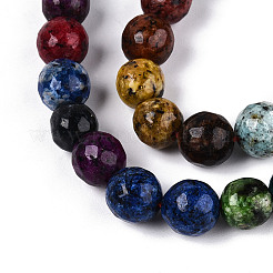 Chapelets de perles en jade blanc naturel teinté&nbsp;G-T139-8mm-60-06