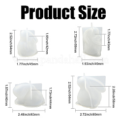 4 moule en silicone pour bougies 3D en forme de lapin&nbsp;ST-CJ0043-047