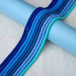 10 нить 5 цвета плоские круглые бусины ручной работы из полимерной глины&nbsp;CLAY-SZ0002-02D