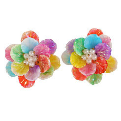 Ohrstecker- und Ringsets aus Kunststoff mit Blumen&nbsp;FS-WG6C53A-10