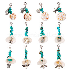 Подвеска из ракушек и синтетической бирюзы deocration&nbsp;HJEW-TAC0057