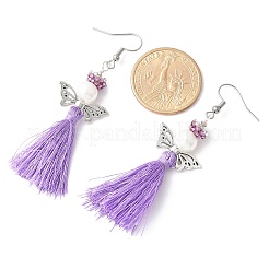 Pendientes colgantes de ángel de acero inoxidable 304&nbsp;EJEW-MZ00410-04