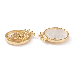 Colgantes de circonita cúbica transparentes micro pavé de latón chapado en oro real 18k&nbsp;ZIRC-Z007-22H