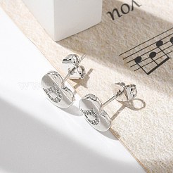 Серьги-гвоздики из латуни с микропаве из прозрачного кубического циркония&nbsp;EJEW-K299-01P-D