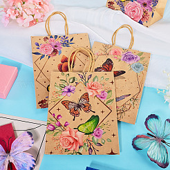 15 Stück Kraftpapiertüten mit 3 verschiedenen Blumen- und Schmetterlingsmustern&nbsp;CARB-TA0001-17