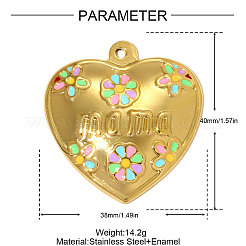 Подвески из нержавеющей стали 304 с эмалью&nbsp;STAS-OY004-70G