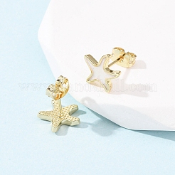 Серьги-гвоздики из латуни&nbsp;LS-EJEW-B152-01G-05