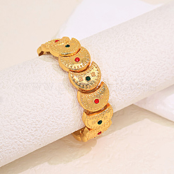 Bracelet manchette exotique en laiton à motif croissant de lune et strass&nbsp;OM4527