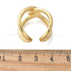 Латунные кольца из манжеты с прозрачным цирконием&nbsp;RJEW-C120-23G