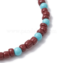 Браслеты из натуральных магнезитовых бусин и стеклянных бусин для мужчин и женщин&nbsp;BJEW-JB11833-02