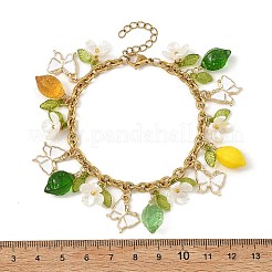 Armbänder mit mehreren Anhängern aus Federlegierung&nbsp;BJEW-JB14376