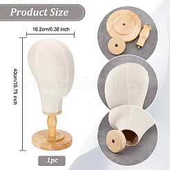 Держатель для шляпы с манекеном из льняной ткани с деревянной основой&nbsp;FIND-WH0152-232