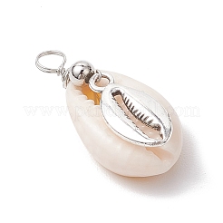 Подвески из натуральной ракушки каури и сплава с морскими животными&nbsp;PALLOY-JF03751-06