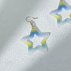 Sternohrringe aus Acryllegierung für Damen&nbsp;WG7A8ED-01