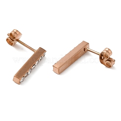 Pendiente de botón de acero inoxidable 304 con revestimiento al vacío de PVD&nbsp;EJEW-C099-08RG
