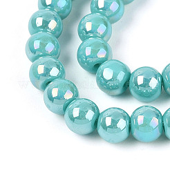 Гальванические непрозрачные стеклянные бусины&nbsp;GLAA-T032-P6mm-AB24