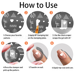 Plantillas de arte de uñas diy de acero inoxidable&nbsp;MRMJ-WH0092-005