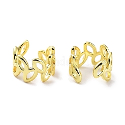 Серьги-каффы из латуни с полым конским глазом&nbsp;EJEW-D088-12G