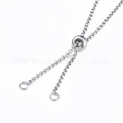 Fabrication de colliers lariat à chaîne rolo en acier inoxydable 304 résistant au ternissement&nbsp;AJEW-JB00491