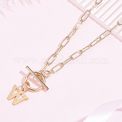 Colliers avec pendentif lettre en acier inoxydable 304&nbsp;NJEW-LP0001-52W-G