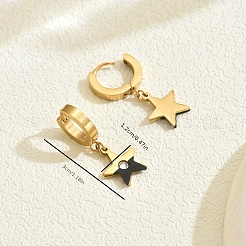 Серьги-кольца из нержавеющей стали в форме звезды&nbsp;HU8355