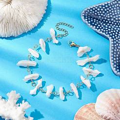 Cavigliere con perline di conchiglia di trochide naturale&nbsp;AJEW-AN00618